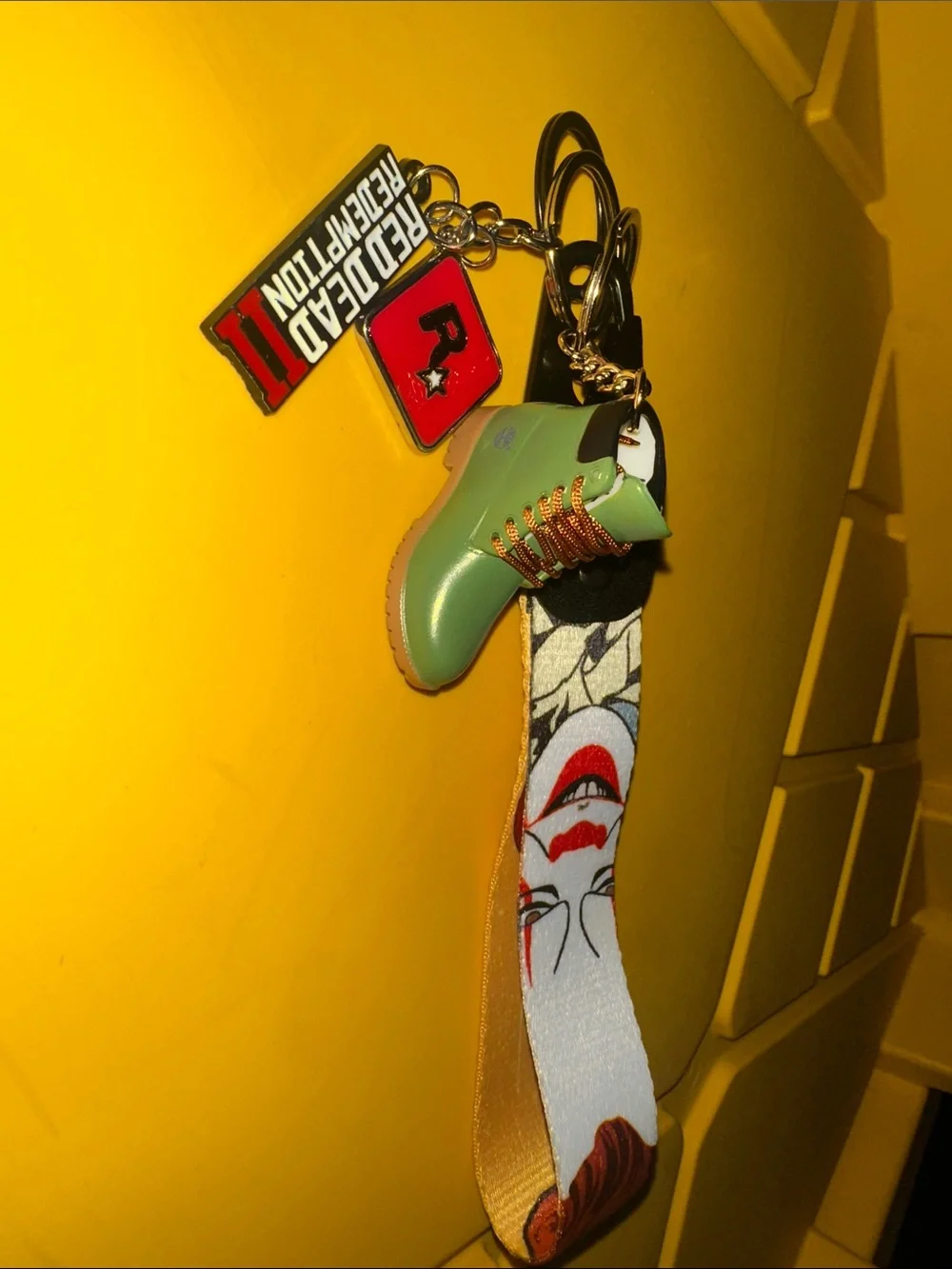 Green timberland boot Keychain Wristlet with Graphic penny wise Strap & charms